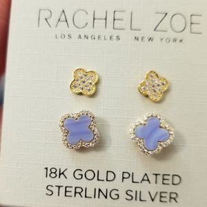 Rachel Zoe clover dreamy blue earrings set